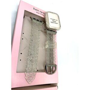 Kate Spade Women's Apple Watch 40mm Clear Rubber Band Glitter Case KSS01…
